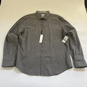 Calvin Klein Mens‎ SLIM FIT Dress Shirt XL Gray Modern Business Formal